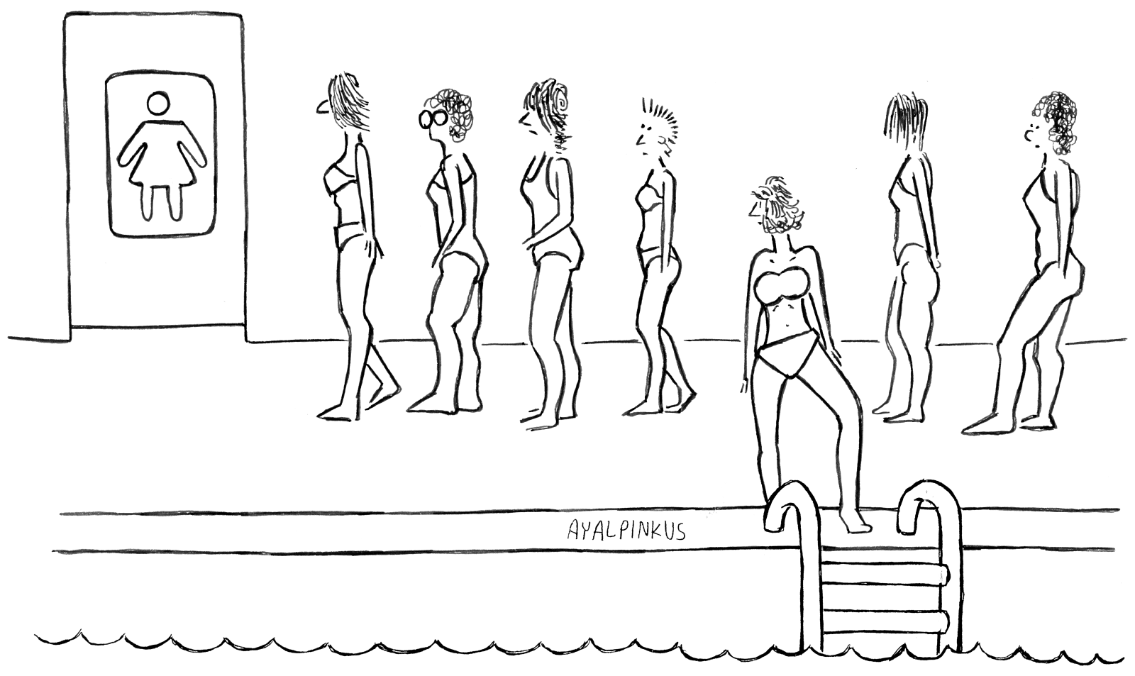 Line At The Swimming Pool