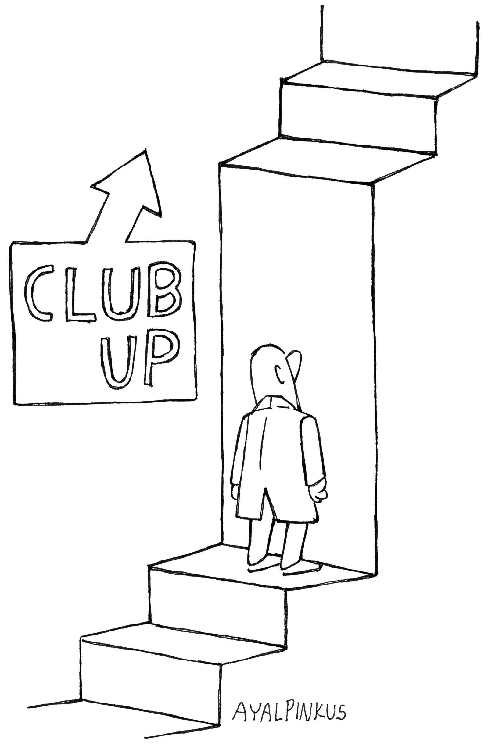Cartoon over Club Up