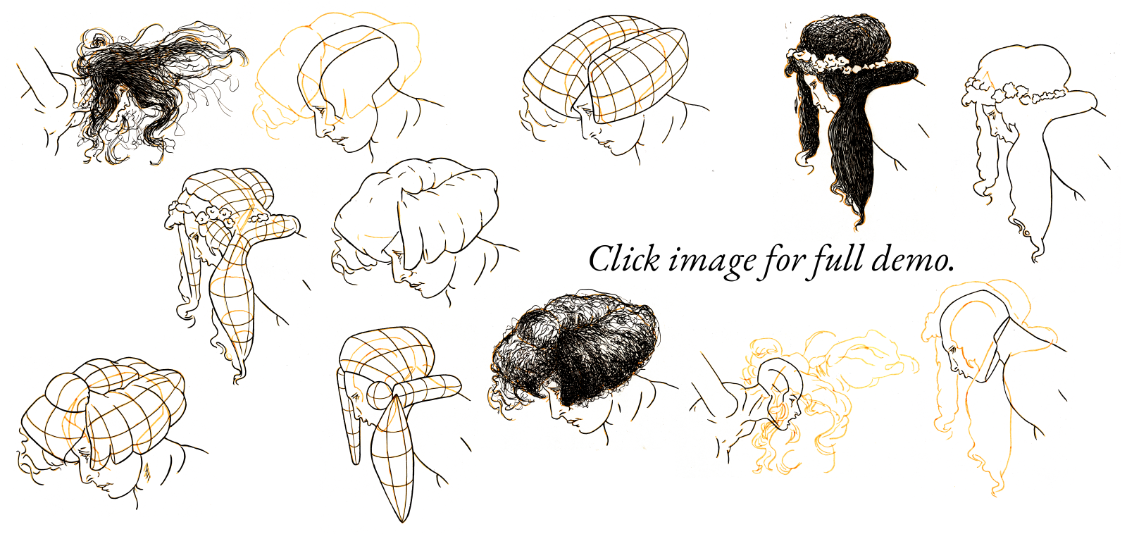 demonstration of how to draw using preliminary studies