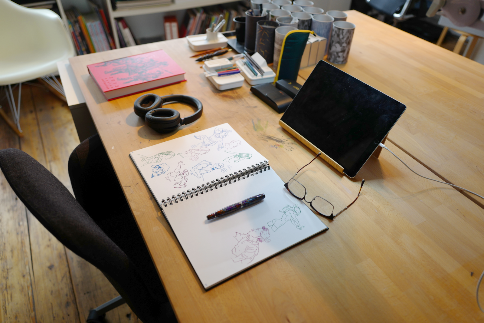 My workspace after a decluttering session
